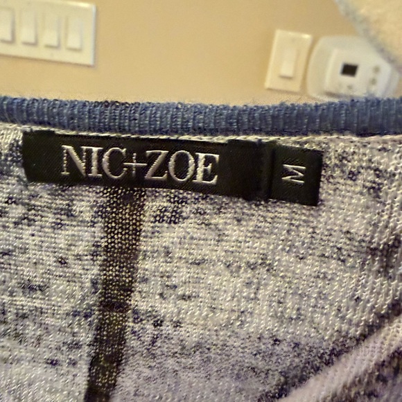 NIC+ZOE Abstract Print Drape-Front Cardigan — Size M - Picture 2 of 7